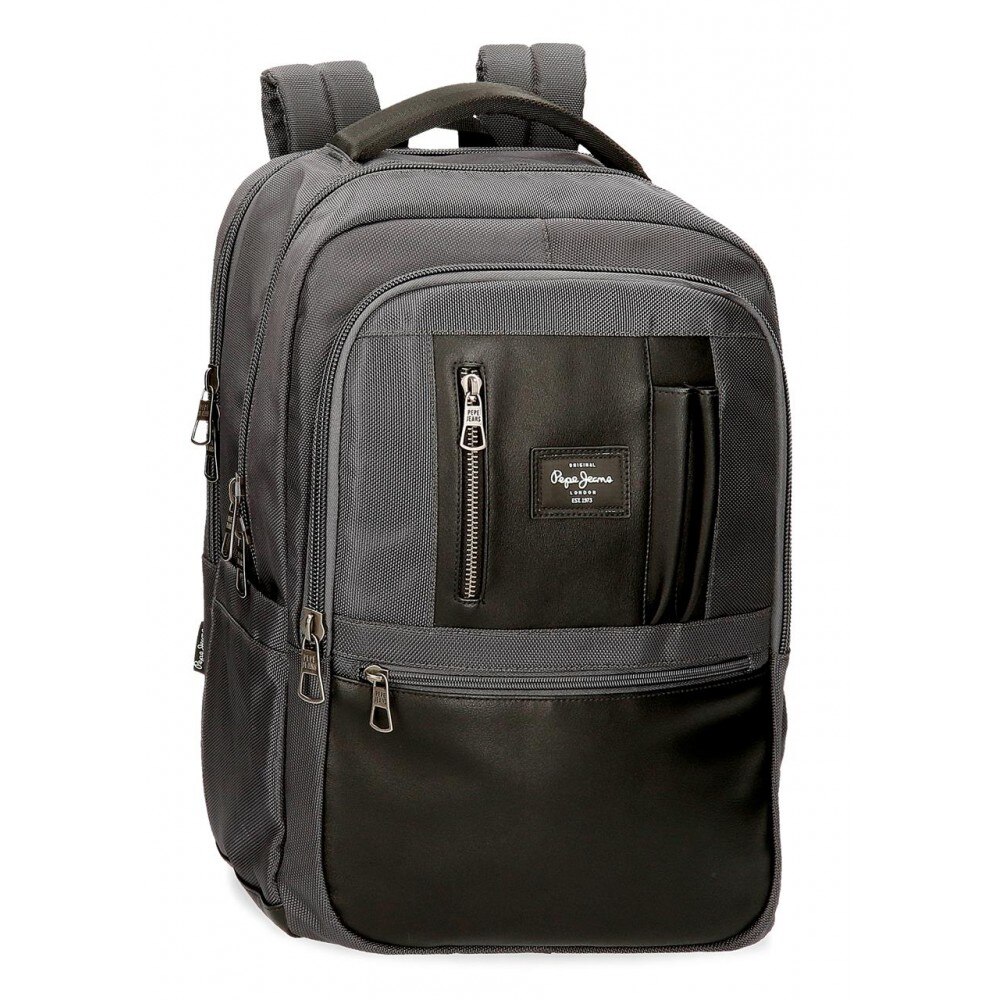 Rucsac casual barbati, compartiment laptop/tableta Pepe Jeans Bomber, gri, 44x31x15 cm