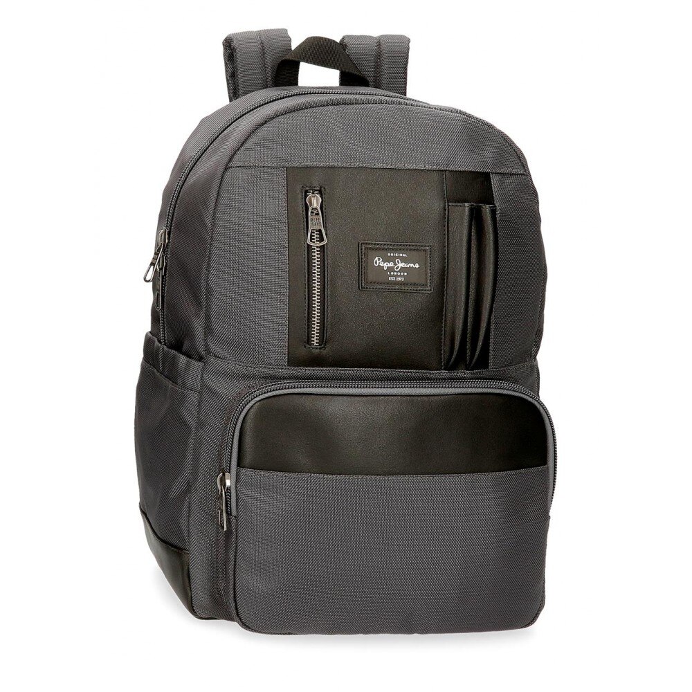 Rucsac casual barbati, compartiment laptop/tableta Pepe Jeans Bomber, gri, 44x32x15 cm