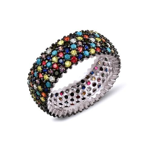 Inel argint 925 cu zirconii multicolore 10289