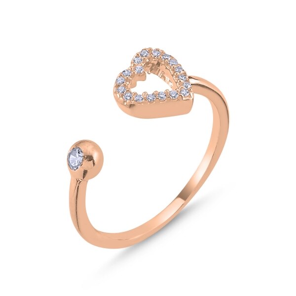 Inel argint reglabil cu inima si zirconii albe, BeSpecial, ITU0334