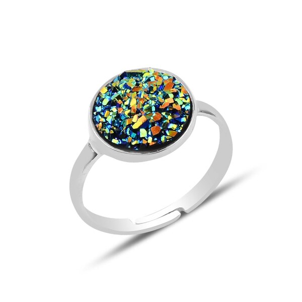 Inel argint rotund Druzy cu dimensiune reglabila, BeSpecial, ITU0341