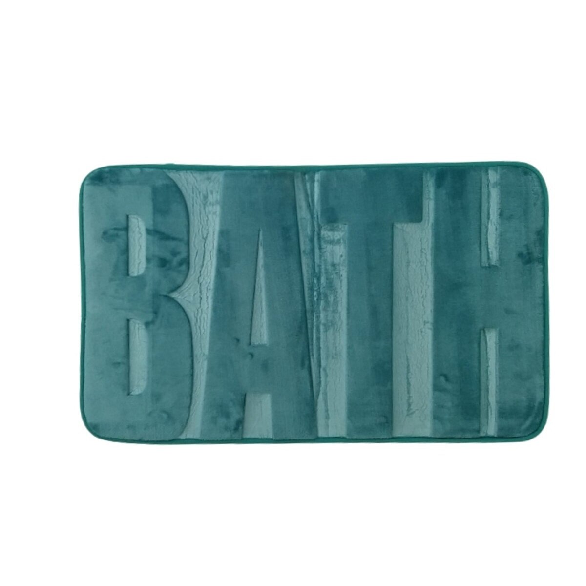 Covoras baie, Nichita Impex SRL, imprimeu BATH, turcoaz, 45x75 cm