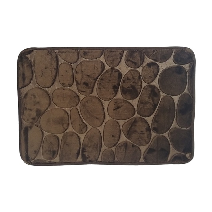 Covoras baie, Nichita Impex SRL, model Piatra, maro, 40x60 cm