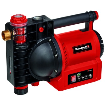 Pompa de suprafata pentru apa curata Einhell GE-GP 1145 ECO, 1100 W, 4500 l/h debit maxim, 4.8 bar presiune maxima, 35°C temperatura maxima, aspiratie 8 m, inaltime maxima 48 m Pompa de suprafata pentru apa curata Einhell GE-GP 1145 ECO, 1100 W, 4500 l/h debit maxim, 4.8 bar presiune maxima, 35°C temperatura maxima, aspiratie 8 m, inaltime maxima 48 m