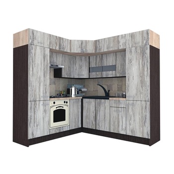 Set Bucatarie de Colt Genarom BIG GENA NEW DR 210-230 x 225,5 x 60 cm, Cu Corp de Cuptor, Wenge / Decor K084 Set Bucatarie de Colt Genarom BIG GENA NEW DR 210-230 x 225,5 x 60 cm, Cu Corp de Cuptor, Wenge / Decor K084