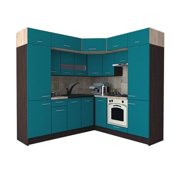 Set Bucatarie de Colt Genarom BIG GENA NEW ST 210-230 x 225,5 x 60 cm, Cu Corp de Cuptor, Wenge / Decor 0245 Set Bucatarie de Colt Genarom BIG GENA NEW ST 210-230 x 225,5 x 60 cm, Cu Corp de Cuptor, Wenge / Decor 0245