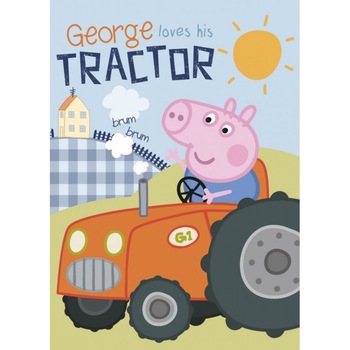 Patura Polar Peppa Pig George Love His Tractor , 100 x 140 cm, Multicolor Patura Polar Peppa Pig George Love His Tractor , 100 x 140 cm, Multicolor