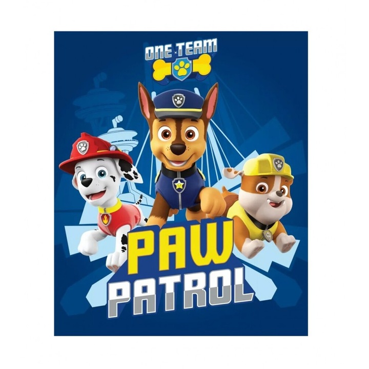 Patura polar Paw Patrol One Team,100x140 cm Bleumarin 100x140