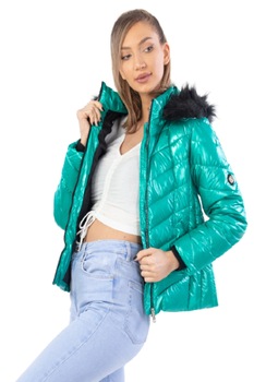 Geaca fas lucios Linda, Verde Geaca fas lucios Linda, Verde