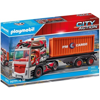 Playmobil City Action - Camion cu container de marfa Playmobil City Action - Camion cu container de marfa