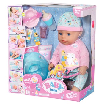 Papusa interactiva Zapf Baby Born, cu periuta de dinti, 43 cm Papusa interactiva Zapf Baby Born, cu periuta de dinti, 43 cm