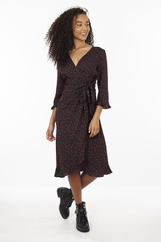 BRAVE SOUL, Rochie petrecuta cu imprimeu cu inimi Marylis, Negru/Rosu BRAVE SOUL, Rochie petrecuta cu imprimeu cu inimi Marylis, Negru/Rosu