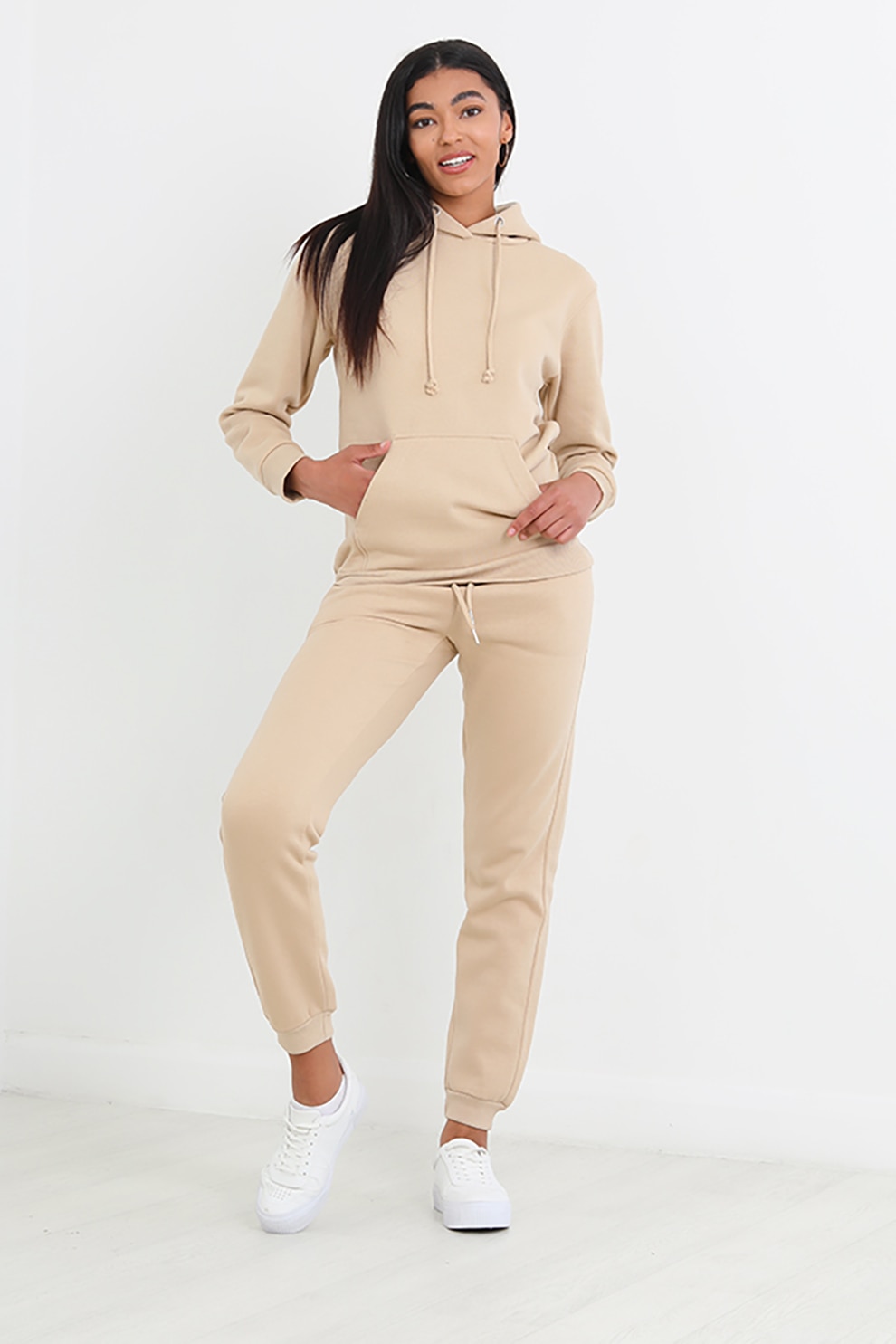 BRAVE SOUL, Pantaloni sport cu snur si buzunare Judestone, Crem