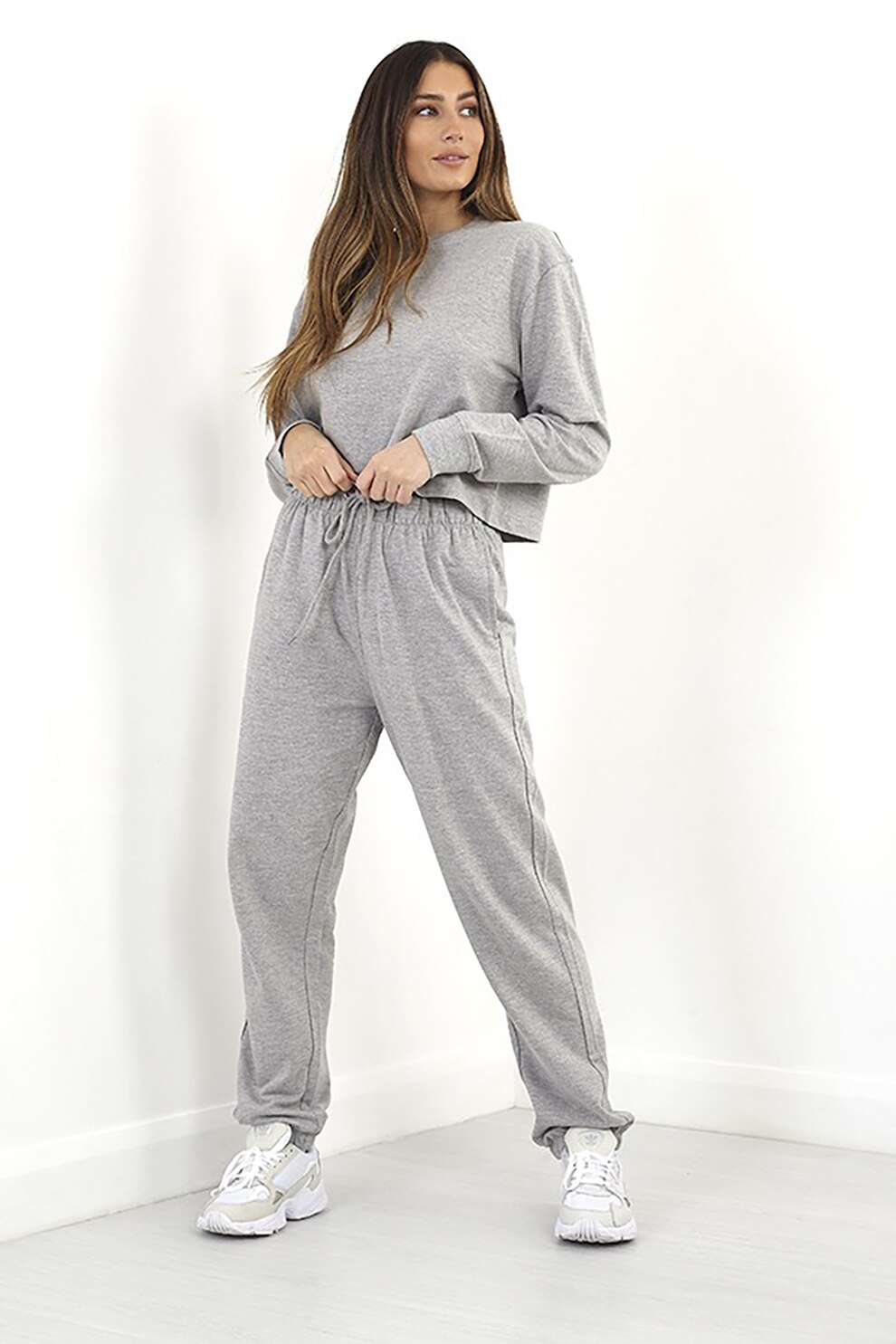 BRAVE SOUL, Pantaloni sport cu snur Krista, Gri melange, S