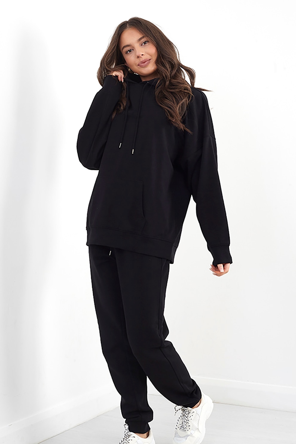 BRAVE SOUL, Pantaloni sport cu snur Jude, Negru/Gri melange