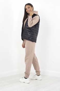 BRAVE SOUL, Vesta cu aspect matlasat Bexley, Negru, XS BRAVE SOUL, Vesta cu aspect matlasat Bexley, Negru, XS