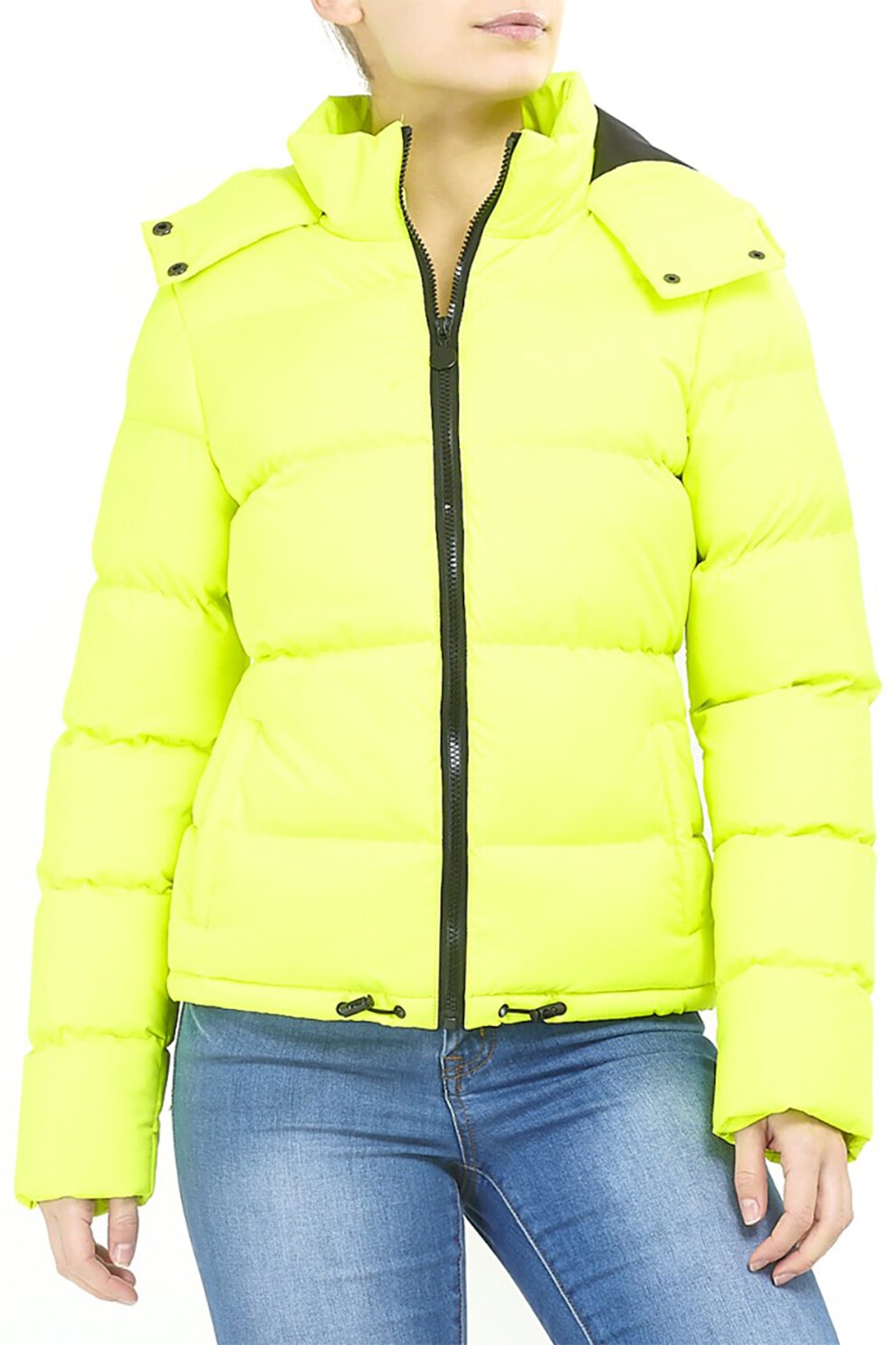 BRAVE SOUL, Geaca scurta cu vatelina si aspect matlasat, Galben/Negru, XS