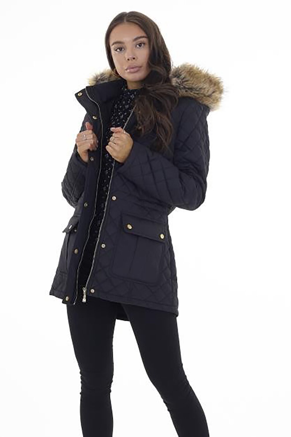 BRAVE SOUL, Geaca cu vatelina subtire si aspect matlasat, Negru