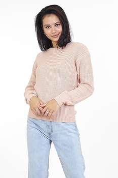 BRAVE SOUL, Pulover cu decolteu la baza gatului si detaliu incrucisat, Alb BRAVE SOUL, Pulover cu decolteu la baza gatului si detaliu incrucisat, Alb