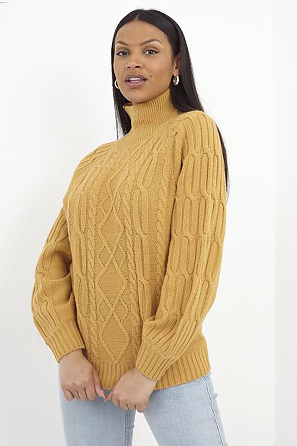 BRAVE SOUL, Pulover cu model torsade Monty, Maro camel