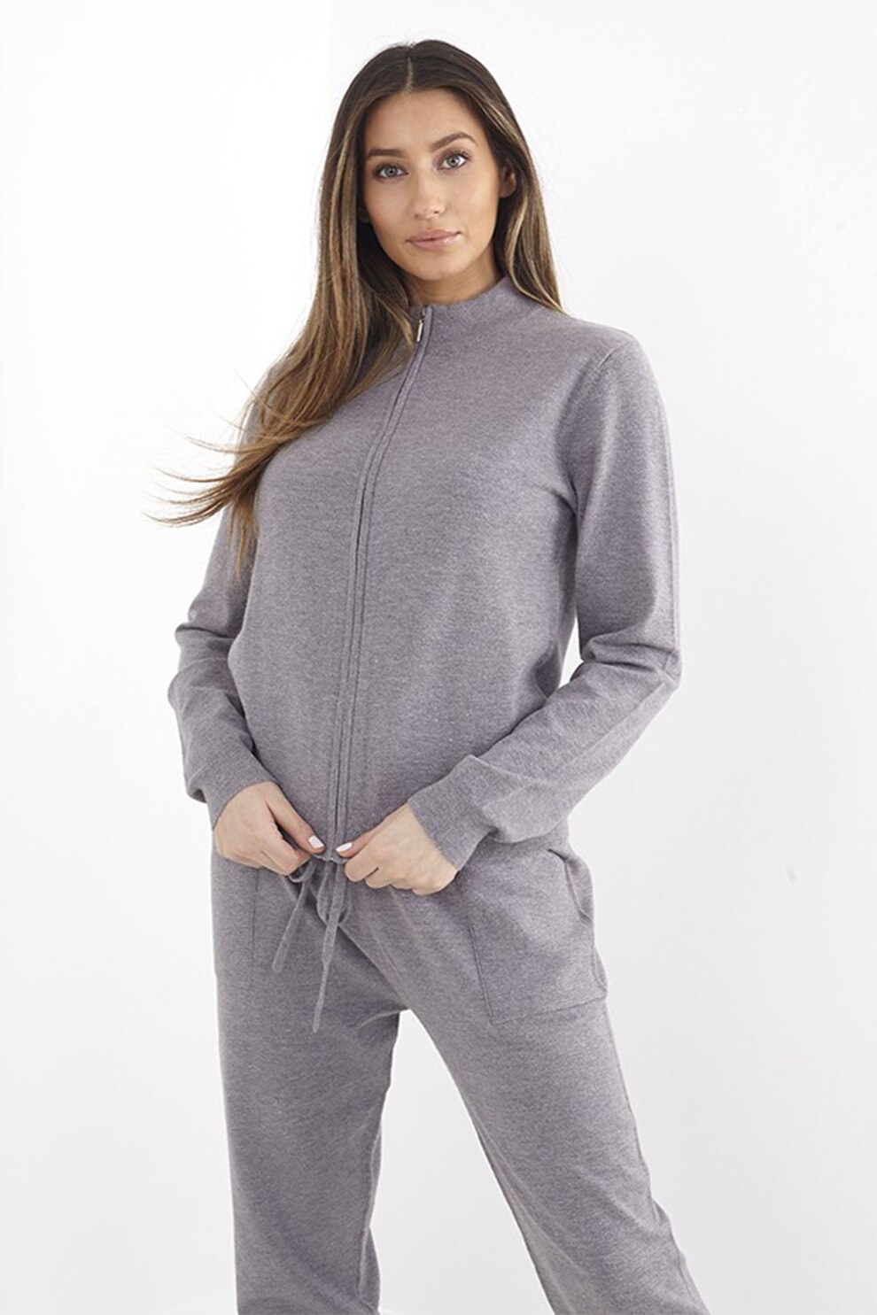 BRAVE SOUL, Trening cu fermoar Henrikd, Gri melange, XS