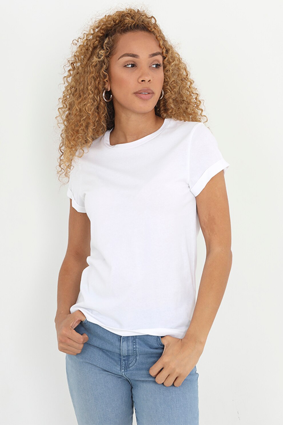 BRAVE SOUL, Tricou de bumbac Eleanor, Alb, XS