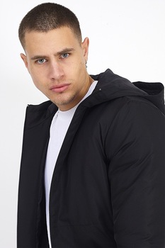 BRAVE SOUL, Geaca cu gluga si terminatie elastica Asn, Negru, L BRAVE SOUL, Geaca cu gluga si terminatie elastica Asn, Negru, L