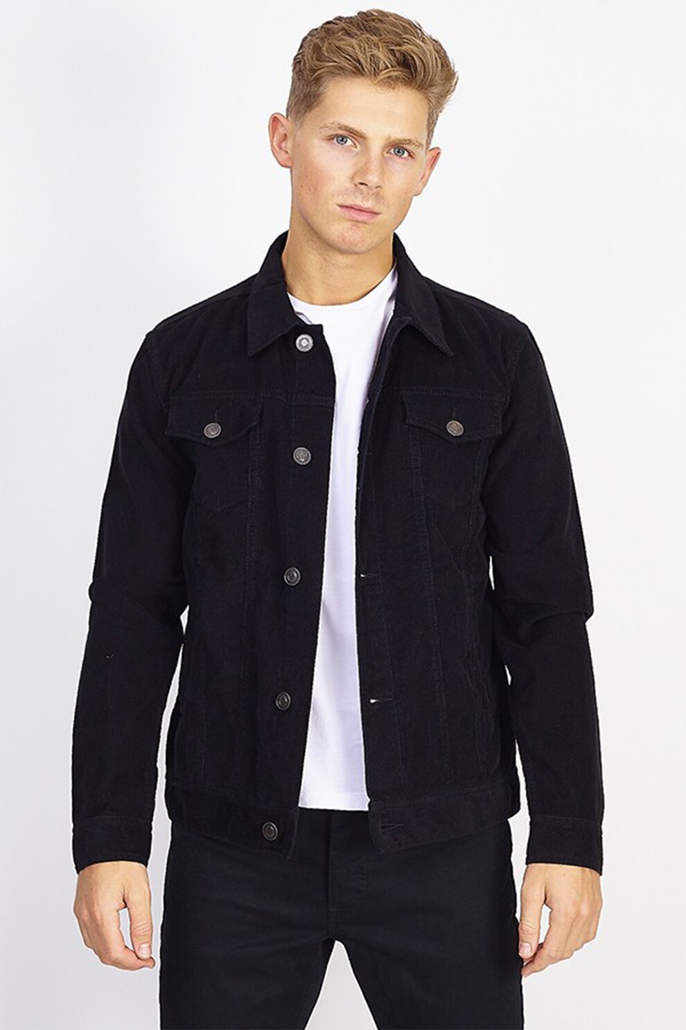 BRAVE SOUL, Jacheta cu aspect de reiat Preston, Negru