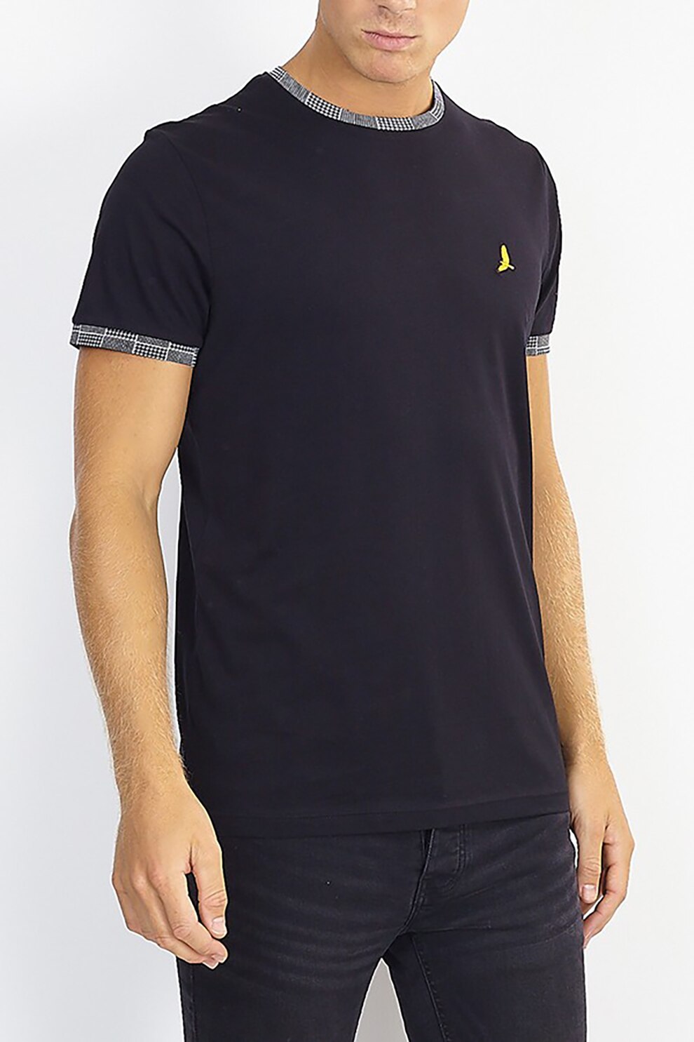 BRAVE SOUL, Tricou de bumbac cu detalii contrastante, Negru