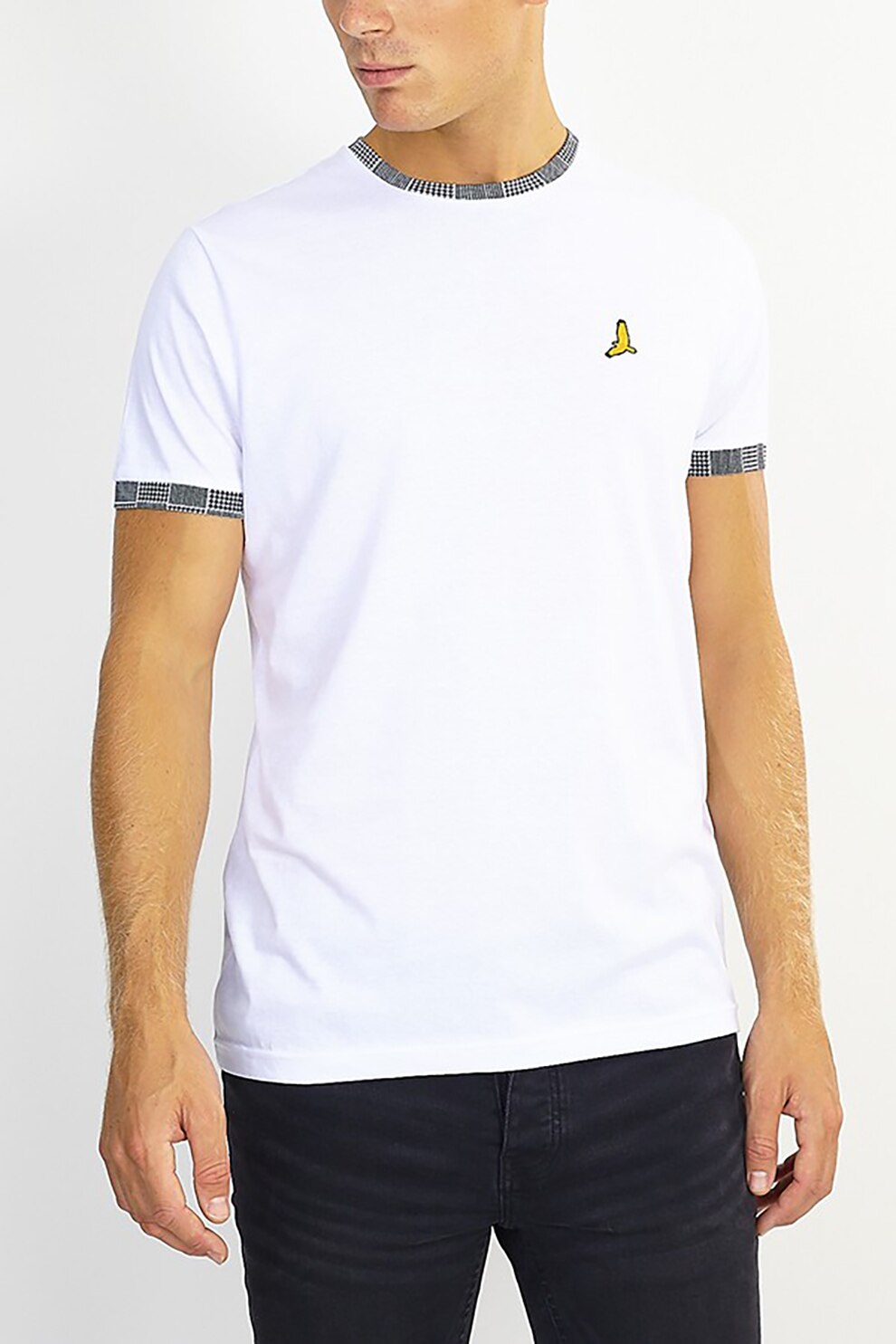 BRAVE SOUL, Tricou de bumbac cu detalii contrastante, Alb