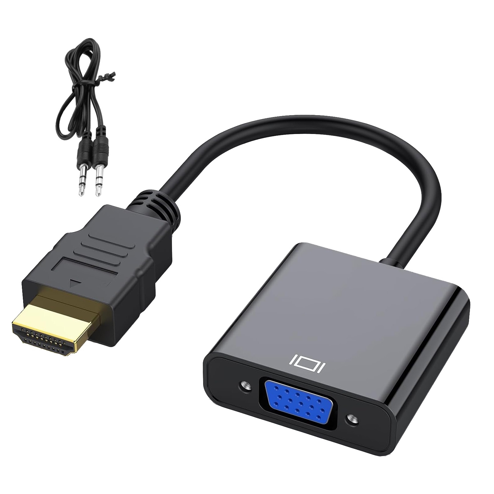 Adaptor convertor HDMI la VGA, Zggzerg, Cu cablu audio, 3.5 mm Jack ...