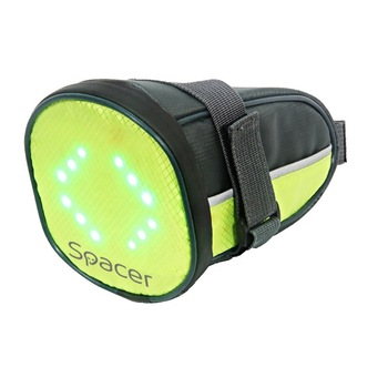 Geanta reflectorizanta Spacer pentru Bicicleta SPBB-LEDSign, cu semnalizare LED prin telecomanda, prindere tija sa Geanta reflectorizanta Spacer pentru Bicicleta SPBB-LEDSign, cu semnalizare LED prin telecomanda, prindere tija sa