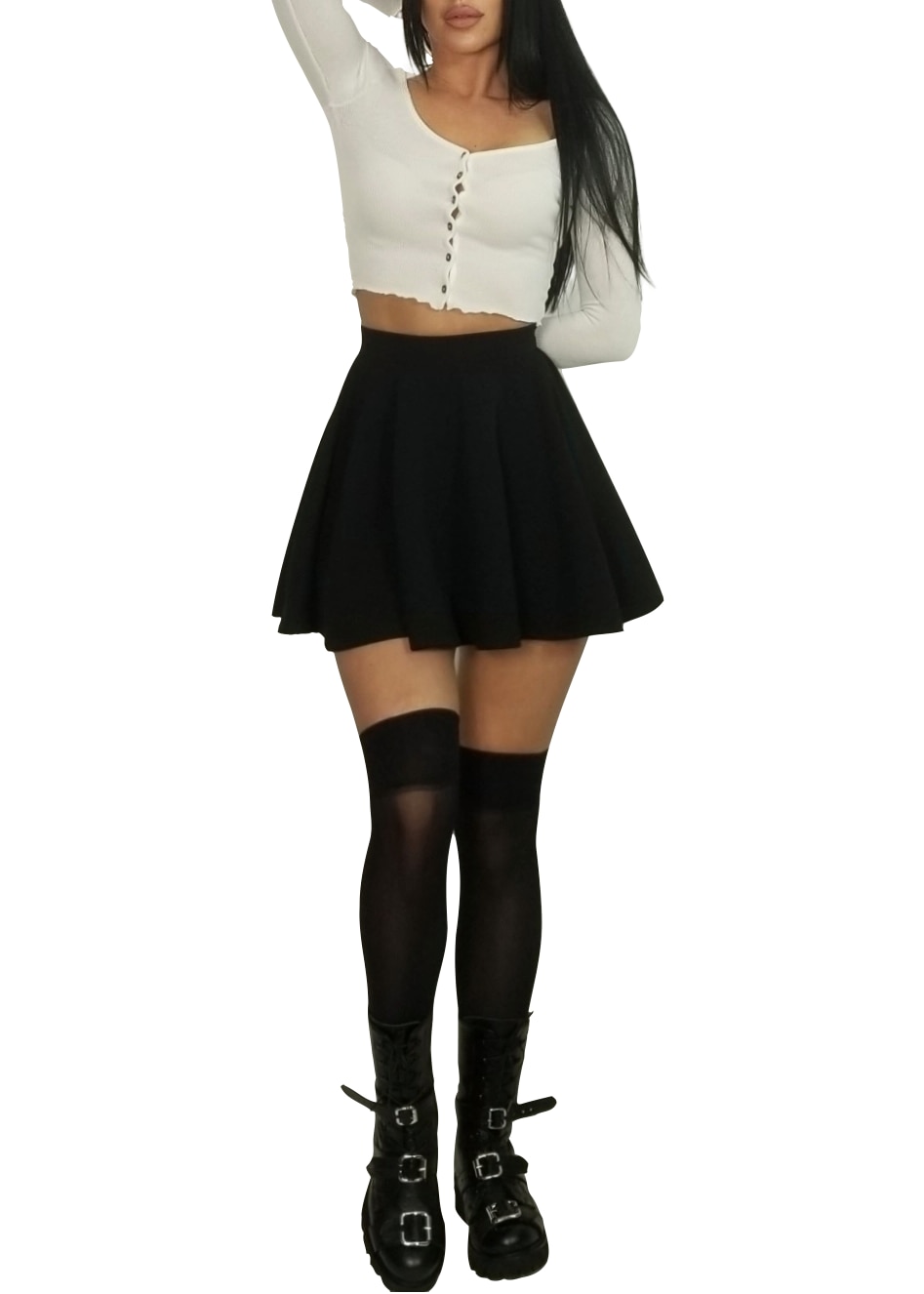 Fusta clos scurta elastica, Negru