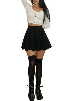 Fusta clos scurta elastica, Negru Fusta clos scurta elastica, Negru