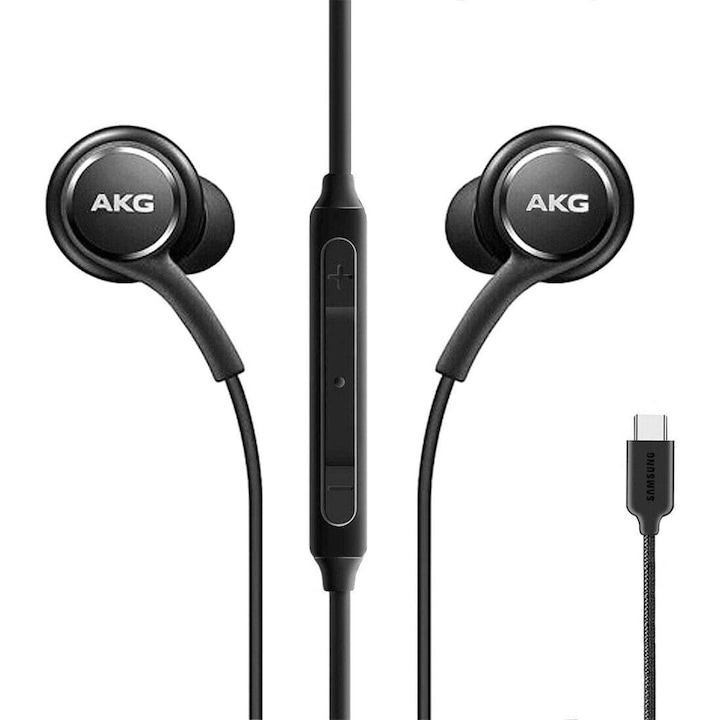 Слушалки с микрофон, AKG EO-IG955 GALAXY S10 plus, жично управление, кабел 115 см, USB Type C конектор, черни