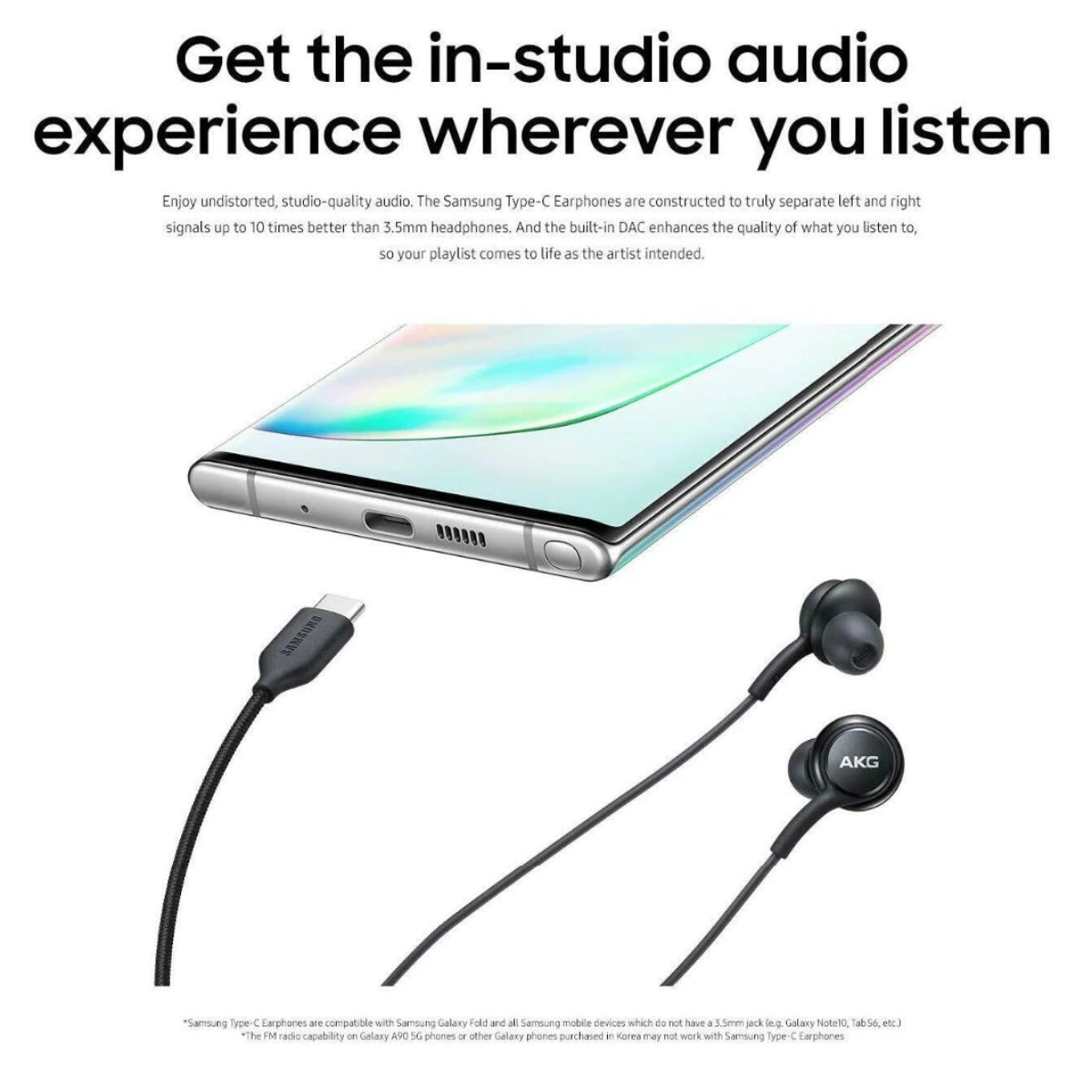 Casti cu microfon, AKG EO-IG955 GALAXY S10 plus, control pe fir, cablu 115 cm, conector USB Tip C, negru Negru