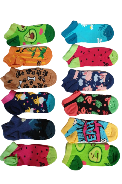 Set 12 sosete dama multicolore, marime 36-41, Happy Socks