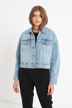 Vila, Jacheta din denim cu buzunare pe piept Loma, Albastru deschis Vila, Jacheta din denim cu buzunare pe piept Loma, Albastru deschis