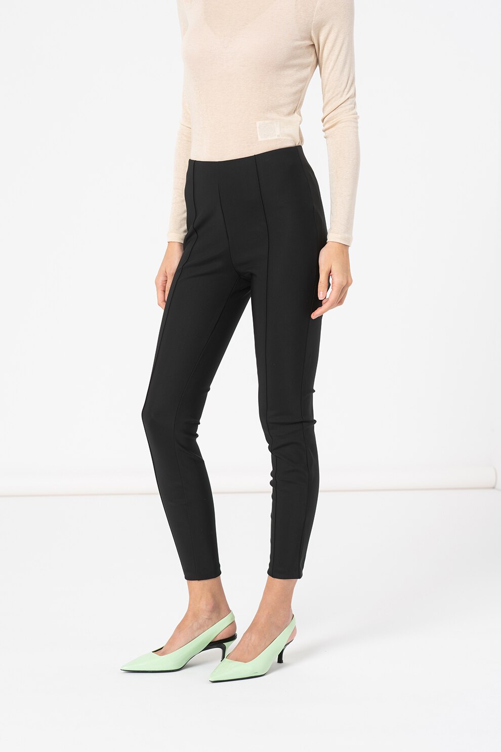 Vila, Colanti crop cu talie inalta Simine, Negru