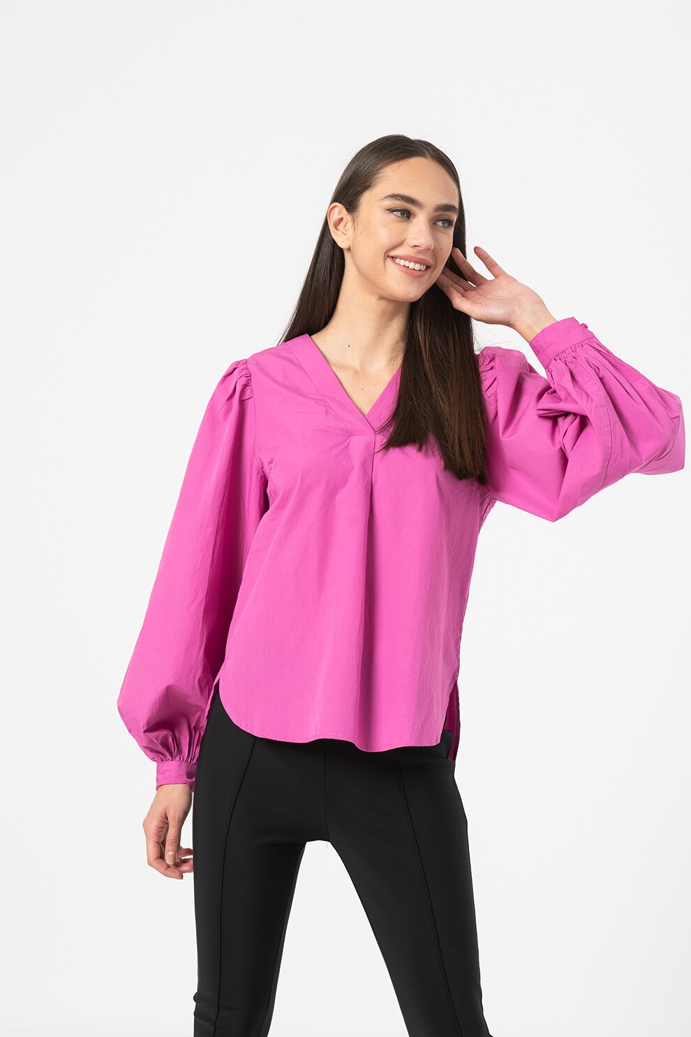 Vila, Bluza cu maneci bufante Ritz, Roz orhidee