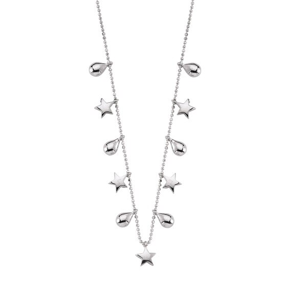 Colier argint cu pandantive in forma de steluta si picatura, BeSpecial, CTU0119