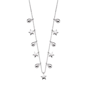 Colier argint cu pandantive in forma de steluta si picatura, BeSpecial, CTU0119 Colier argint cu pandantive in forma de steluta si picatura, BeSpecial, CTU0119