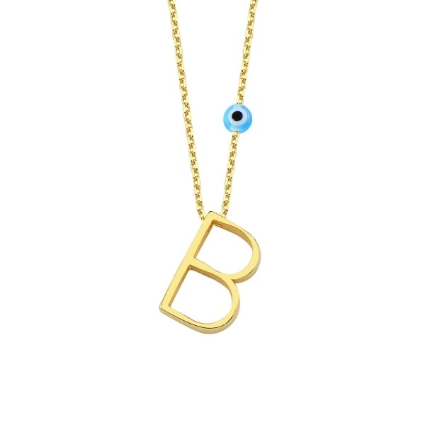 Colier argint cu pandantiv litera B, BeSpecial, CTU0122