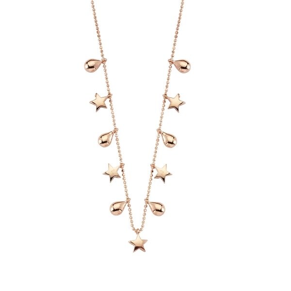 Colier argint cu pandantive in forma de steluta si picatura, BeSpecial, CTU0118