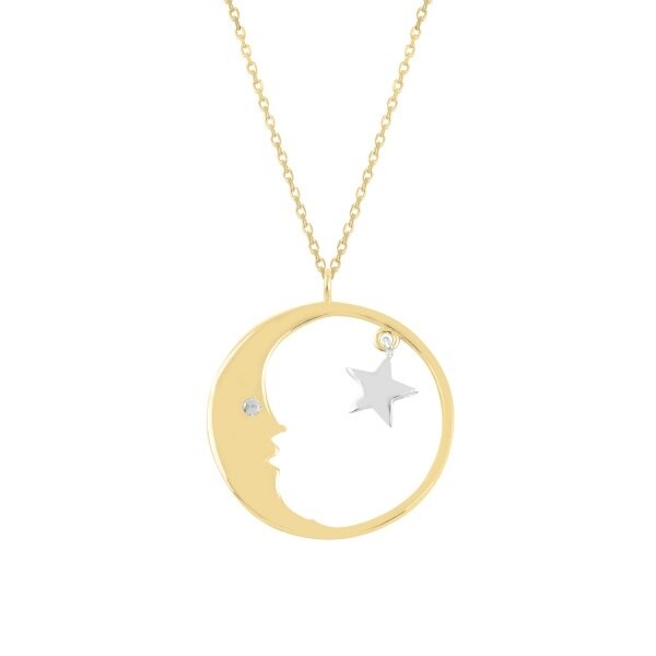 Colier argint Moon & Star cu zirconii, BeSpecial, CTU0151