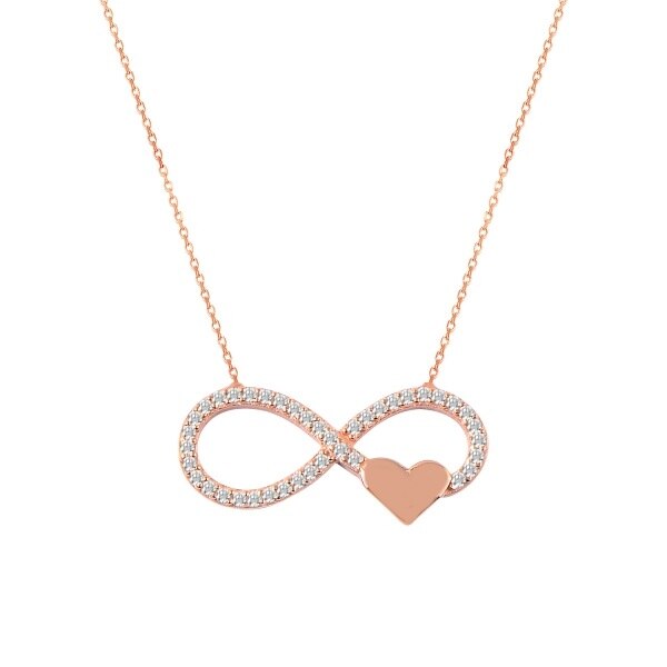 Colier argint Infinity cu inima si zirconii, BeSpecial, CTU0145