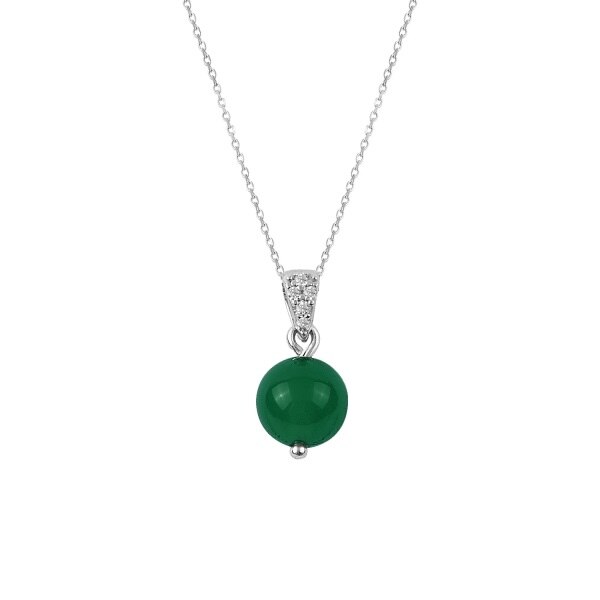 Colier cu sfera de agat verde, BeSpecial, CTU0144