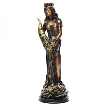 Statueta cornul abundentei, zeita Amalthea, realizata din rasina, 34.5 cm Statueta cornul abundentei, zeita Amalthea, realizata din rasina, 34.5 cm