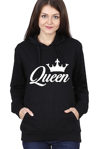 Egyedi női pulóver "Queen", Fekete, M
