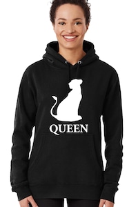 Egyedi női pulóver "The lion queen", Fekete, S